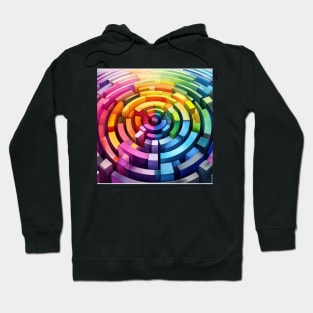 Psychedelic looking abstract illustration of blocks Hoodie